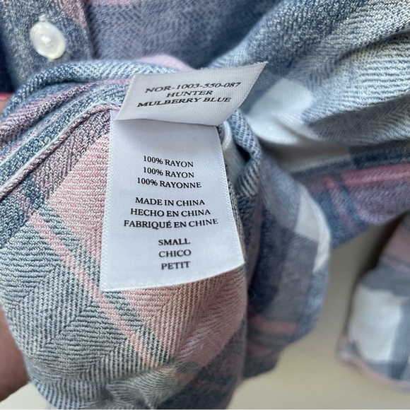 Rails Super Soft Hunter Plaid Button Down Shirt Gray White Pink Size Small - Picture 6 of 11